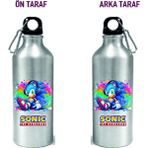 Dkdz Shop Metal Gumus Kancalı Baskılı Su Matarası 600ML. - 011