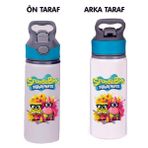 Dkdz Shop Sunger Bobbb Baskılı Mavi Pipetli Metal SULUK-650ML. - Taş - Ekru - Antrasit