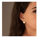 Dkmn 925 Ayar Kalp Desenli Ear Jacket Kadın Gümüş Küpe