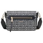 DKNY Bayan Bryant Ave Md Flap Cbody Crossbody Çanta, SİYAH LOGO/SİYAH, One Size, Çapraz vücut