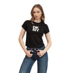 DKNY Bisiklet Yaka T-Shirt , XS, DP5T1112, Siyah, Kadın