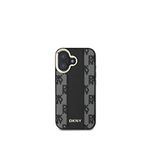 DKNY iPhone 16 Plus Checkered Pattern Magsafe Uyumlu Siyah Telefon Kılıfı