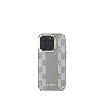 DKNY iPhone 16 Pro Checkered Pattern Magsafe Uyumlu Bej Telefon Kılıfı