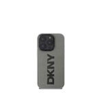 DKNY iPhone 16 Pro Max Plain Serisi Magsafe Uyumlu PU Deri Gri Telefon Kılıfı