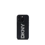 DKNY iPhone 16 Pro Max Rhinestones Metalik Taşlı PU Deri Siyah Telefon Kılıfı