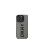DKNY iPhone 16 Pro Plain Serisi Magsafe Uyumlu PU Deri Gri Telefon Kılıfı