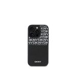 DKNY iPhone 16 Pro Repeat Texture Pattern Kartlıklı Siyah Telefon Kılıfı