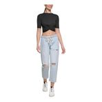 Dkny Jeans Bisiklet Yaka Düz T-shirt, L, 5002992251, Siyah, Kadın