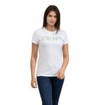 DKNY Kadın Bisiklet Yaka T-Shirt, Beyaz, S Beden