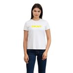 DKNY Kadın Bisiklet Yaka T-Shirt, Beyaz, XXS