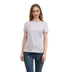 DKNY Kadın Bisiklet Yaka T-Shirt, Gümüş, XS