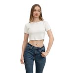 DKNY Kadın Bisiklet Yaka T-Shirt, Ivory, S Beden