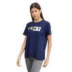 DKNY Kadın Bisiklet Yaka T-Shirt, Lacivert, M Beden