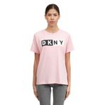DKNY Kadın Bisiklet Yaka T-Shirt, Pembe, S Beden
