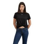 DKNY Kadın Bisiklet Yaka T-Shirt, Siyah, L Beden