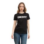 DKNY Kadın Bisiklet Yaka T-Shirt, Siyah, S Beden