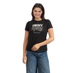 DKNY Kadın Bisiklet Yaka T-Shirt, Siyah, XL
