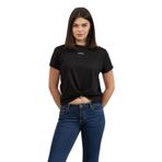 DKNY Kadın Bisiklet Yaka T-Shirt, Siyah, XS Beden