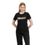 DKNY Kadın Bisiklet Yaka T-Shirt, Siyah, XS