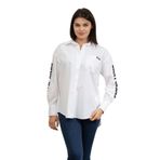 DKNY Kadın Gömlek, Uzun Kollu, Beyaz/Siyah, M Beden