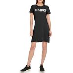 DKNY Kadın Spor Kadın Logolu Günlük Elbise, Siyah, XS