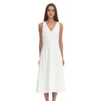DKNY Kadın V Yaka Kolsuz Tunik, Beyaz, 6 Beden