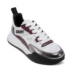 DKNY Zanira Lace Up Kadın Sneaker, White/Nickel, 9 Beden