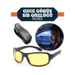 Dktt Gece Sürüş ve Sis Gözlüğü + Gözlük Tutucu Hediyeli - Renkli - STANDART