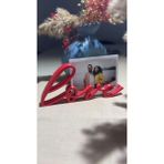 Dlc 3d Design Love Yazılı Fotoğraf Tutucu Çerçeve Beyaz, Hediyelik Çerçeve Biblo, Dekoratif Çerçeve Pinterest - Kırmızı