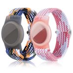 DLENP AirTag için çocuk bilekliği, 2'li paket Air Tag bileklik, AirTag çantalarıyla uyumlu, ayarlanabilir GPS takip cihazı, saat kayışı, yarıçap 10 ila 7,2 cm (koyu mavi + beyaz pembe).