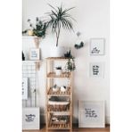 DLN Wooden Design Ahşap Banyo Rafı 5 Katlı - Abanoz