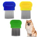 DLPRK 3'lü set bit tarağı sirke ve pire tarağı pire tarağı bit ilacı altın hayalet bit maddesi (3,6 cm uzunluğunda metal dişler)