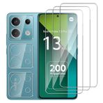 Dlxiks Xiaomi Redmi Note 13 Pro 5G için 3 + 3 adet, zırh koruyucu cam, 3 adet koruyucu folyo, 3 adet kamera korumalı, 9H sertlik, çizilmez, HD şeffaflığında ekran koruyucu folyo, Xiaomi Redmi Note 13