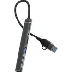 DM CHB025 USB-A ve Type-C Girişli 2 Type-C 1 USB-A SD Micro SD TF Kart Okuyucu Çoklayıcı Dönüştürücü