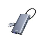 DM CHB055 Type-C to HDMI VGA RJ45 Ethernet 3xUSB 3.0 Aux PD TF SD Kart Okuyucu Dönüştürücü