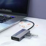 Dm Chb059 Type-C To 4K Hdmi 2*Usb-A Pd 60W Sd Micro Sd Kart Okuyucu Çoklayıcı Hub
