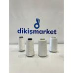 dm dikişmarket 150 Denye Polyester Ip Overlok Makinası Için uygundur 2 beyaz polyester 2 beyaz 120 numara dikiş ipi - set4