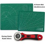 dm dikişmarket A3 Kesim Matı 450x300mmx3mm Ve Kumaş Kesim Ruleti 45mm - A3-SET