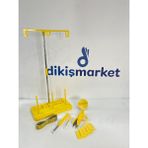 dm dikişmarket Ev Tipi Dikiş Makina Setleri /Dikişe Başlangıç Seti /SARI SET (iğnedanlık/ çardak/ mezura/çıt makas/küçük ,büyük ilik açıcı/ çizgi sabunu ) - sarı