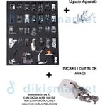 dm dikişmarket Ev Tipi Makina Kullananlar İçin GT-32Lİ Ayak Seti - Ayak bağlantı -Bıçaklı Overlok Ayağı 3lü set - overlok-bağlantılı
