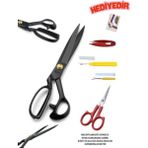 dm dikişmarket PİN Kumaş Kot Kesim Profesyonel Terzi Makası 20cm ve Nakış Makası ilik Sökücü İğne HEDİYELİDİR - set