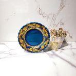 DM Porselen Dm Porselen Camgöbeği El Işçiliği Tabak 25 Cm - Renkli - 1 Adet