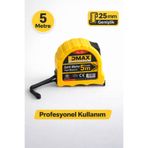 DMAX Profesyonel Şerit Metre 5 Metre – 25 mm Genişlik, Kilitli, Dayanıklı Gövde