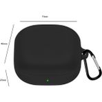 Dmay Samsung Galaxy Buds 2 - Buds Pro - Buds 2 Pro Uyumlu Mat Silikon Kılıf+Kanca - Siyah