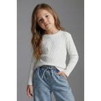 Dmb Boys & Girls Kız Çocuk Taşlı Body Ekru - 7 - 8 Yaş
