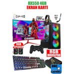 Dmc N144x (PUBG,GTA 5) I5 3470,16gb,500gb Hdd,256gb Ssd,4gb Rx550,24''180hz Oyuncu Masaüstü Bilgisayar