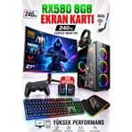 Dmc N153 (pubg,gta 5) I7 2600,16GB RAM,500GB HDD,256GB SSD,RX580,27''240hz Oyuncu Masaüstü Bilgisayar