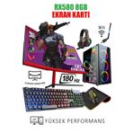 Dmc N243 Windows 11 Reyzen 7 5700,32GB,1TB HDD,256GB SSD,8GB RX580,24''180hz Oyuncu Masaüstü Bilgisayar