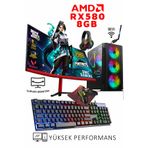 Dmc N60x (PUBG,GTA 5) Ryzen 5 5500 16GB RAM 1TB HDD 256GB SSD RX580 8GB 24" Oyuncu Masaüstü Bilgisayar