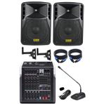 Dmm Okul & Konferans Salonu Ses Sistemi | 8” Kabin Hoparlör,6 Kanal Bluetooth Usb Amfili Mikser Seti
